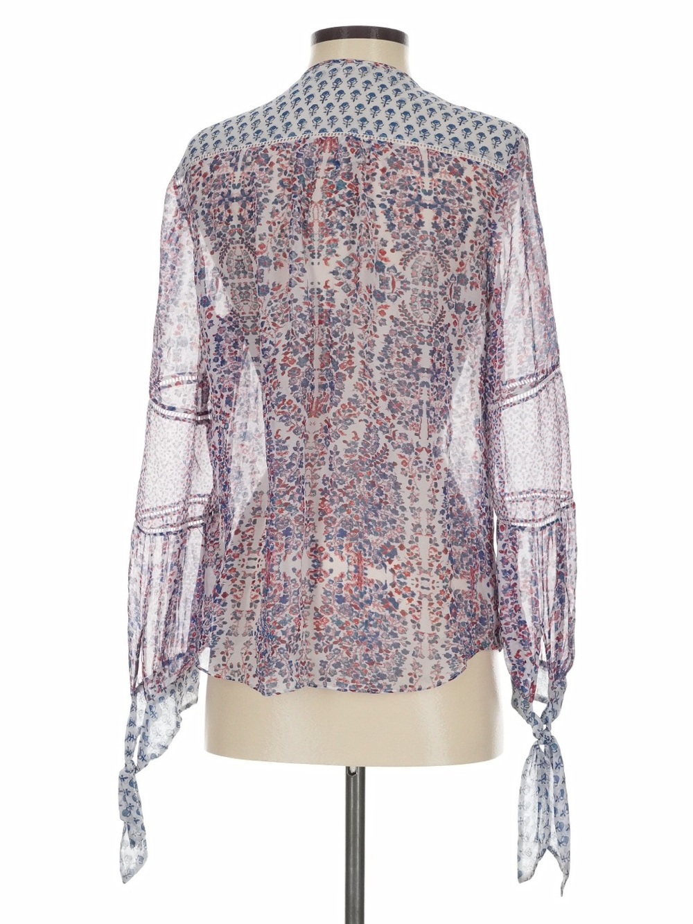 Rebecca Taylor Silk Floral Peasant Women's Top Boho Luxury Designer Size 8 - Picture 3 of 9